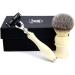 Shaving Brush & Grooming Set for Men | Synthetic Hair Brush & L3 Edge Razor | Ivory Handle Gift - Buy Online on GoSupps.com