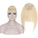 Bangs Clip in Bangs Real Human Hair Bangs for Women Clip on French Bangs Real Hair Nice Natural Flat Neat Bangs with Temples 1Pcs for Women Curved Bangs for Daily Wear (Color : #613)