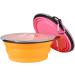 Slson 2-Pack Foldable Travel Dog Bowls - Portable Silicone Water Bowl for Cats & Dogs - 1000ml with Lid & Hook - Perfect for Hiking & Camping (Orange & Pink) - Buy Online on GoSupps.com