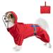 Slowton raincoat dog waterproof reflective dog rain coat with hood and storage bag for small medium and large dogs hundred jacket for walks windproof and light L (back length: 40cm) red
