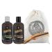 Suavecito Beard Wash Kit Men's Grooming & Cleansing Avocado Oil Shea Butter Olive Oil Nourishing Wash Conditioner Comb Travel Bag