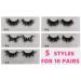U-Hotmi Mink Lashes 15-20mm Fluffy 5D Eyelashes Wholesale - 10 Styles, Natural Look, Pack of 10 Pairs - Buy Online on GoSupps.com