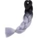 Ombre Jumbo Braiding Hair Extensions 24 Inch 1pc Jumbo Braid Two Tone Synthetic Hair Extension Black to Grey - Buy Online on GoSupps.com