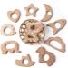 Natural Wood Teethers for Babies - DIY Necklace and Bangles for Soothing Gum Pain | Molar Teething Relief with Bird, Elephant, Sheep, Moon, and More - Buy Online on GoSupps.com
