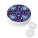 Beautiful Graphic Chemical Round Case For Contact Lens Kit Storage Box with Mirror Printed