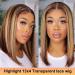 Weiqi 13x4 Highlight Bob Wig Human Hair | Ombre 4/27 Lace Front Wig for Women | Pre Plucked 12 Inch Honey Blonde HD Lace Wig - Buy Online on GoSupps.com