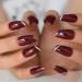 Burgundy Galaxy Glitter Shiny Medium Length Fake Nails Set - 24 Rhinestone DIY Nail Art Tips - Buy Online on GoSupps.com