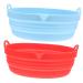 COLLBATH Air Fryer Silicone Fryer Oven Pan 2Pcs air Fryer pan Silicone loaf pan air Fryer Cushion Silicone Liner for air Fryer Round Baking mat Air Fryer Silicone Basket