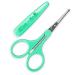 Humbee, Stainless Steel Hair Grooming and Trimming Scissors Set, For Facial Hair, Nose Hair, Eyebrow Scissors, Eyelash Scissors, Mustache, and Beard (Safety Edge, Green Long Cap) Safety Edge Green Long Cap