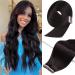 YDDM TAPE in Extensions Real Hair 20Pcs 45cm 40g Natural Black Invisible Tape Extensions Real Hair Extensions Tape Extensions Real Hair Tap Exerca Ex extensions Skin WEFT Hair extension (18-inch 1b) 1b# 18inch (45cm) -20PC