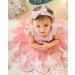 Baby Girls Lace Princess Dress with Bowknot Headwear | 2-3 Years | Bean Pink - Buy Online on GoSupps.com