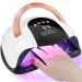 268W UV LED Nail Lamp, LKE Nail Dryer for Gel Polish, 4 Timers UV Nail Lamp Professional Nail Light, 57Pcs Lamp Beads and Automatic Sensor(White)