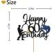 Fishing 60th Birthday Cake Topper Fisherman Happy 60th Birthday Cake Topper for Men Fishing Enthusiast 60th Party Decoration Men's 60th Birthday Party Supplies - Black Glitter - Buy Online on GoSupps.com
