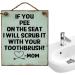 Funny Bathroom Wall Sign Decor - Humorous Art Chief - If You Pee on the Seat I Scrub It with Your Toothbrush! - Puchen Light Green - Perfect for International Shipping - Buy Online on GoSupps.com