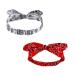 Bandana Headband Headwrap  2PCS Bow Headbands  Retro Paisley Print Headbands for Girls and Women (Red  White)