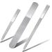 FYOBOT 3-Piece Nail File Set Stainless Steel Double-Sided Nail File Buffer File Nail File Suitable for Salon Family and Travel