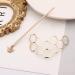 Dainty Geometric Bee Hair Sticks - 2Pcs Minimalist Gold & Silver Hairpins for Chignon Buns | Women's Hair Accessories - Buy Online on GoSupps.com