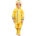 De feuilles Kids Button Rain Suit All-in-one Waterproof Puddle Suits Hooded Raincoat Jumpsuit 7-9 Years Yellow B