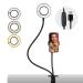 LS Photography Clip on Selfie Ring Light Stand with Phone Holder, Flexible Arms for Video Photography Desk Lamp Bedroom, LGG775 1-Pack