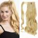 Pferdeschwanz hair part braid clip in ponytail hair extension extension hair piece wrap on how real hair golden mix bleach blonde wavy-17 "(43cm)