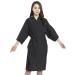 Salon Client Gowns Kimono Style, Hair Salon Smocks Capes- 43 Inch Long (Black)