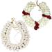 GoDazzl Hair Gajra in Artificial Jasmine Mogra Flower Garland Juda Decoration Phool Gazra for Women Juda Bun Realistic Hair Accessory for Girls (28 CM Long RED & WHITE Pack of 2)