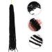 POPETPOP Dirty Little Braids Braiding Hair Extensions Dreads Extensions Human Hair Dreadlock Extension Natural Hair Wigs Men and Women High Temperature Wire European and American Ponytail 90X8CM Black - Buy Online on GoSupps.com