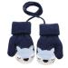Baby Toddler Cute Fox Winter Warm Knitted Magic Mittens Gloves with Furry Lining Hanging On Neck Mittens for Girls Boys Age 1-3Years Dark Blue