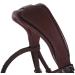 QHP Swedish Bridle Lupine Leather Browband with Rhinestone Splinters - Warmblood Brown/Beige | International Shipping - Buy Online on GoSupps.com
