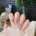 Sethexy Glossy Oval Long False Nails - Light Rhinestone Pink Full Cover Acrylic Fingernails for Women & Girls - 24 Stunning Sparkle Designs - Buy Online on GoSupps.com