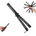 Butterfly Comb Stainless Steel Black Comb for Hair Folding Training Practice Combs Hair Styling Tools Metal Hair Cutting Comb Stainless Steel Practice Butterfly Trainer and Comb Trainer Black(Louis Xvi)