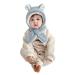 2 In 1 Baby Winter Hat Scarf Set Kids Toddler Hoodie Scarf Earflap Hat Children Thermal Balaclava Hat Neck Warmer Warm Hood Hat Fleece Lined Hat Scarves with Ears for Boys Girls 6 Months-4 Years Grey