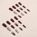 24 Pieces Red Glitter French Artificial Nails - Square Press-On Design for Women & Girls | DIY Acrylic Nail Art - Buy Online on GoSupps.com