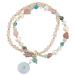 WIPPWER Feng Shui Wealth Bracelet Jade Bead Bracelet Color Tourmaline Crystal Bracelet Harmony Buckle/Donut Bracelet Irregular Crystal Bracelet Double Layer Beaded Bracelet Adjustable Cinn