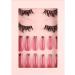 Faux Mink Lashes Manga Lashes Natural Look False Eyelashes with French Tip Press On Nails Coffin False Nails Set Full Cover Press On Nails SET71 - Buy Online on GoSupps.com