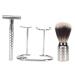 Premium Shaving Set for Men: Double Edge Safety Razor Alloy Handle Wet Shaving Brush & Stand - Perfect for Smooth Shaves! - Buy Online on GoSupps.com