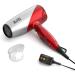 Berta 1875W Folding Hair Dryer - Dual Voltage Travel Blow Dryer with Negative Ions 2 Heat & Speed Settings - Red - Buy Online on GoSupps.com
