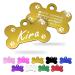 Ibera Gifts - personalized pendants for medium -sized to large to large dogs and cats in bone shape - engraving dog brand collar dog neck band Name personalized dog (gold paws) paws gold