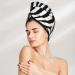 Quick-Dry Zebra Hair Towel Wrap - Buttoned Turban for Effortless Hair Drying | International Shipping - Buy Online on GoSupps.com