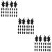 COHEALI 45 Pairs Diy Ears Wings Black Outfits Decor Evil Wings Evil Wing Accessories Hair Accessories Glossy