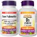 Webber Naturals Saw Palmetto 160 mg Contains Flax and Pumpkin Oil 90 Softgel & Vitamin D3 2500 IU Extra Strength 180 Softgels For Healthy Bones Teeth and Helps Prevent Vitamin D Deficiency Saw Palmetto + VITAMIN 3818