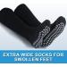 Extra Wide Diabetic Socks for Swollen Feet - Non Slip Grips for Men | Ideal for Edema Neuropathy Lymphedema Bariatric - Black - Buy Online on GoSupps.com