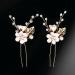 2 Pieces Wedding Hair Pins Elegant Wedding Hair Clips Set Sophisticated Bridal Hairpins White Bridesmaid Hair Clips Perfect for Brides Bridesmaids and Flower Girls - Buy Online on GoSupps.com