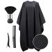 Segbeauty Waterproof Salon Cape 55 x 63inch Barber Cape for Hair Cutting with Adjustable Neckline Black Hairdresser Cape with Neck Duster Brush Professional Haircutting Capes for Hairdressing