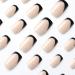 Square False Nails Short 24Pcs Black French Fake Nails | Acrylic French Nail Tips with Jelly Glue | Squoval Stick on Nails for Women and Girls - Buy Online on GoSupps.com