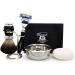 Haryali Shaving Set | Premium Black Roof Hair Razor & Brush | 5-Edge Blades Holder & Soap Peel | International Shipping Available - Buy Online on GoSupps.com