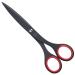 ALLEX Black Office Scissors for Desk  Medium 6.5 All Purpose Non Stick Scissors  Made in JAPAN  All Metal Sharp Japanese Stainless Steel Blade with Non-Slip Soft Ring  Black Red 165mm (Non-Stick) Red
