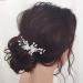 Unsutuo Silver Flower Wedding Hair Comb - Bridal Accessories with Crystals & Pearls - Buy Online on GoSupps.com
