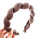 amangul Braid Headband VelvetHeadband Sponge Headband Hair Hoop Spa Headband Wash Face Skincare Headband Makeup YogaSweatband(Coffee)
