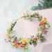 Floral Crown Headband Flower Hair Garland Headband Bridal Flower Hair Wreath Headpiece with Ribbon for Wedding Party Halloween Costume - Buy Online on GoSupps.com